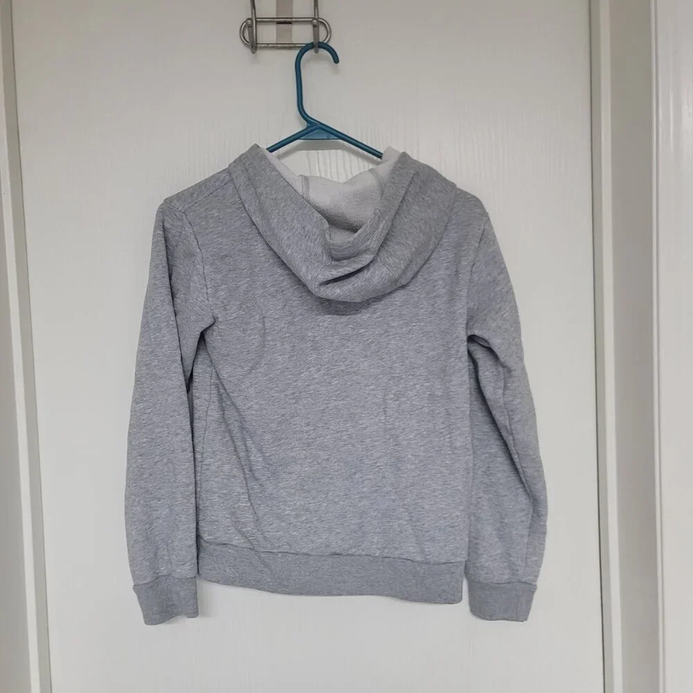 Kids light grey Adidas hoodie - no size tag, fits like a Medium